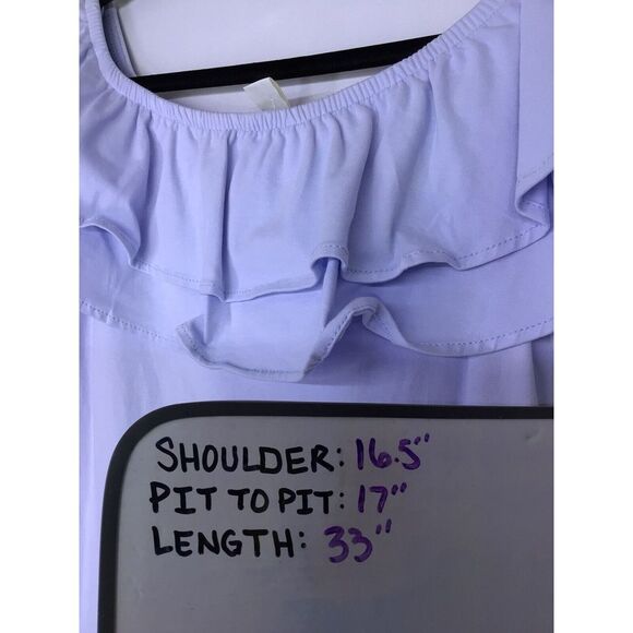 H&M Off The Shoulder Ruffle Baby Blue Fitted‎ Dress Women's Size Medium NEW - Picture 6 of 6
